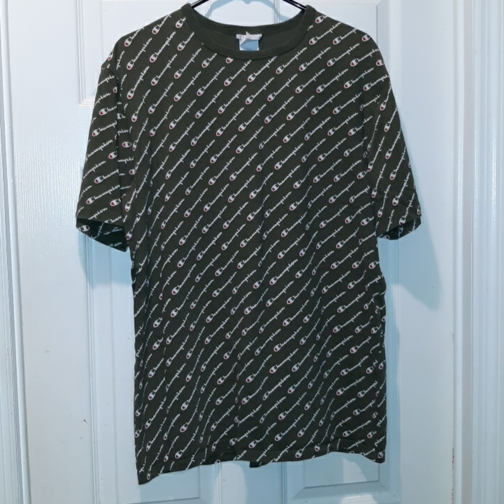 Champion Heritage Athletic Apparel Logo All Over T-Shirt